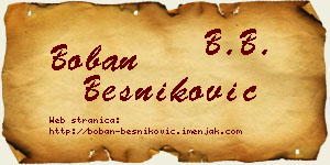 Boban Besniković vizit kartica